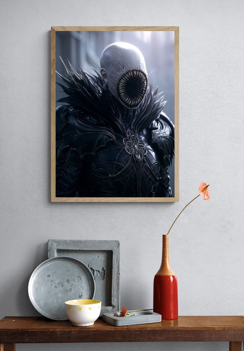 Dark Fantasy Creature Illustration Poster. — room view 3