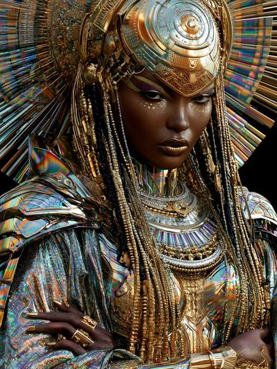 Afrofuturist Queen Portrait Poster.