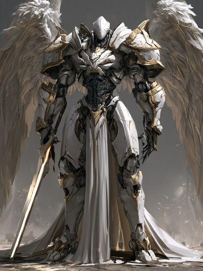Celestial Angel Warrior Illustration Poster.
