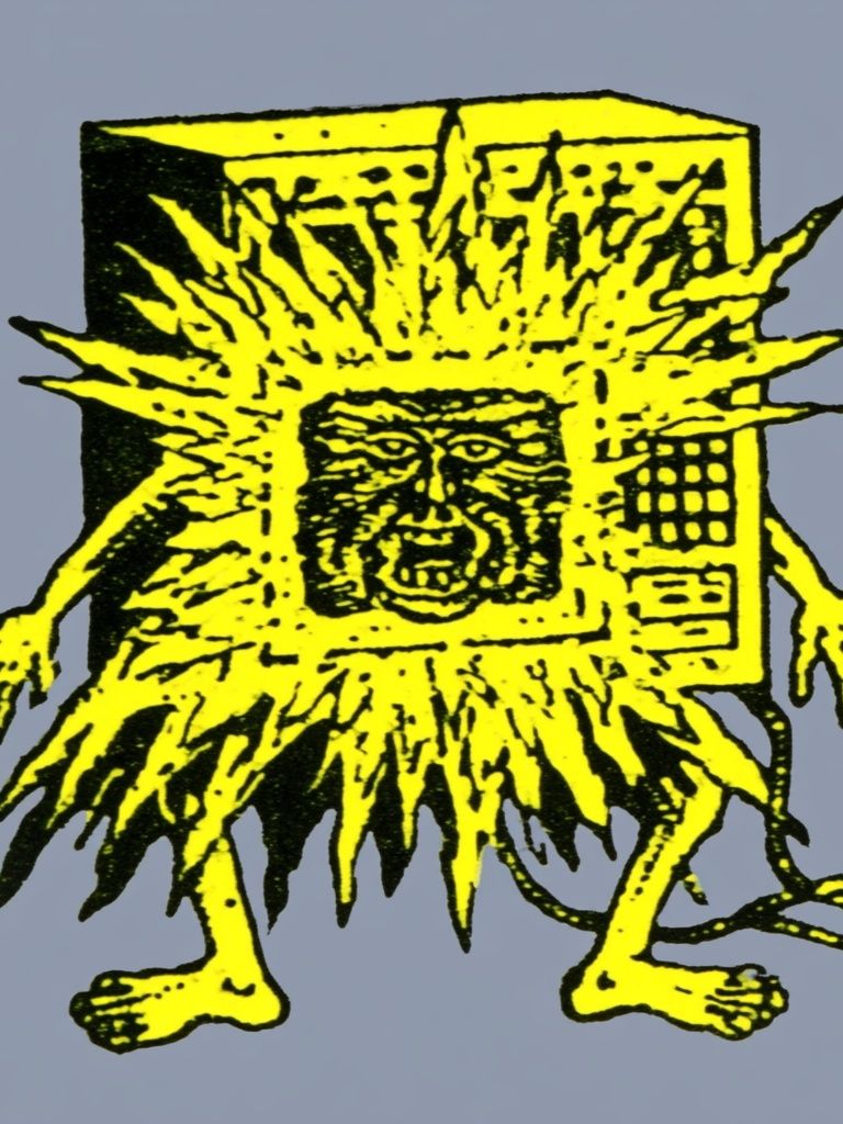 Surreal Yellow Monster Illustration Poster. poster — illustration art