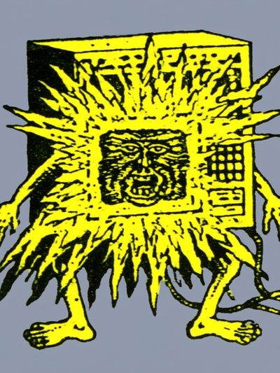 Surreal Yellow Monster Illustration Poster.