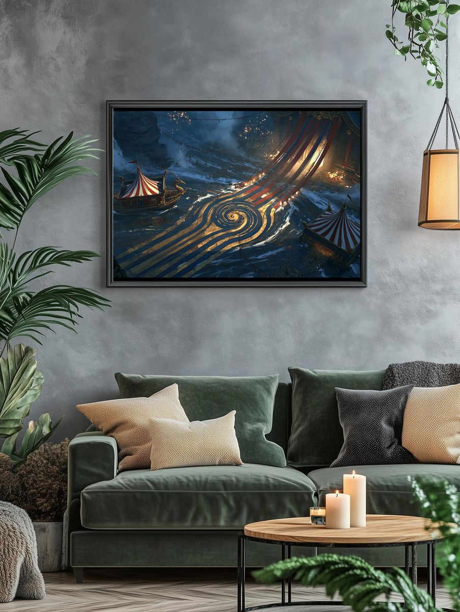 Circus Harbor Fantasy Illustration Poster. — room view 4