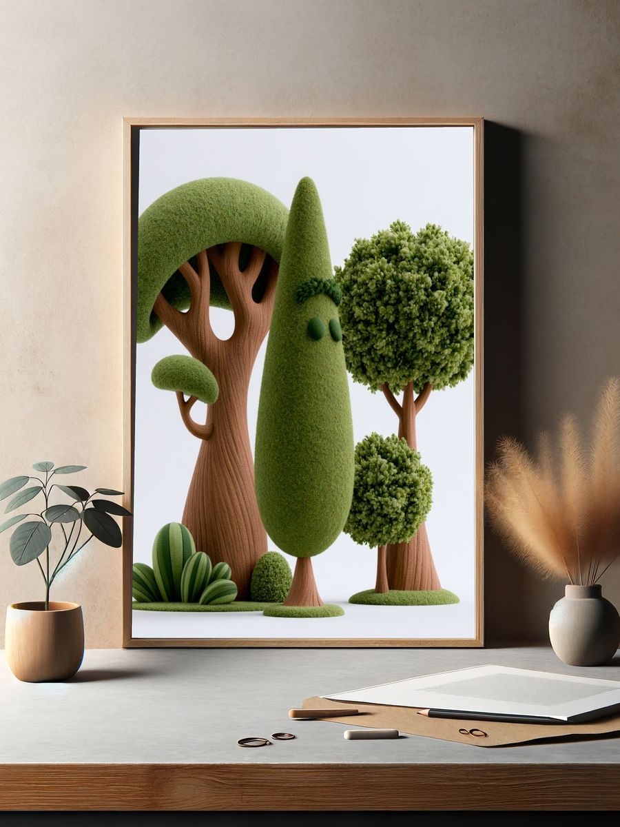 Whimsical Topiary Forest Print. — room view 2