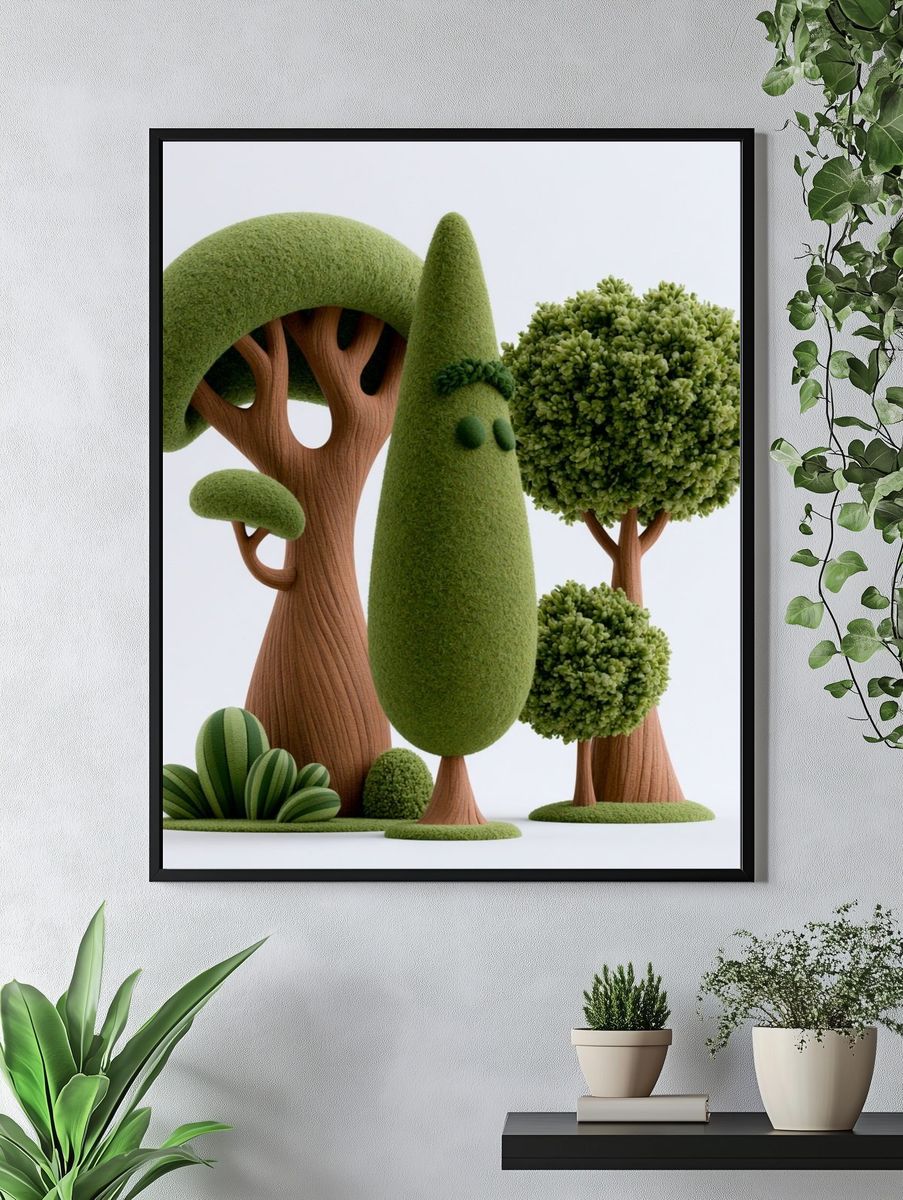 Whimsical Topiary Forest Print. — room view 4
