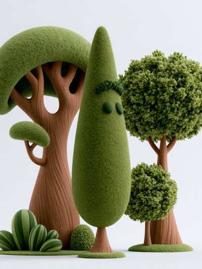 Whimsical Topiary Forest Print.