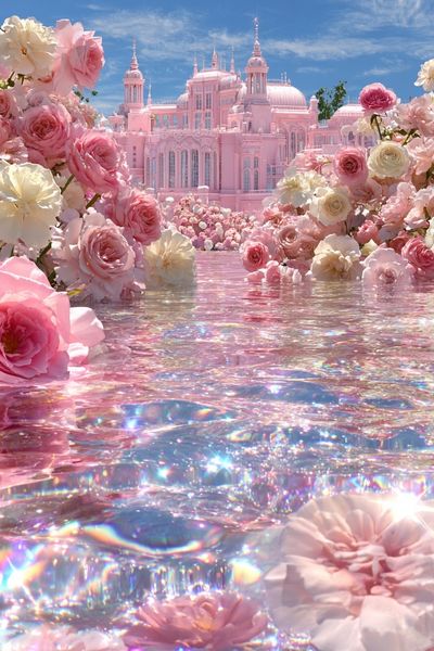 Pink Palace Floral Fantasy Poster.