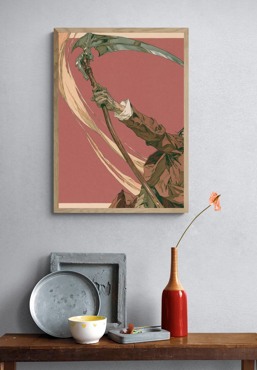 Reaper Scythe Illustration Poster. — room view 3