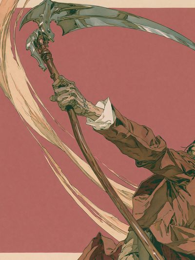 Reaper Scythe Illustration Poster.