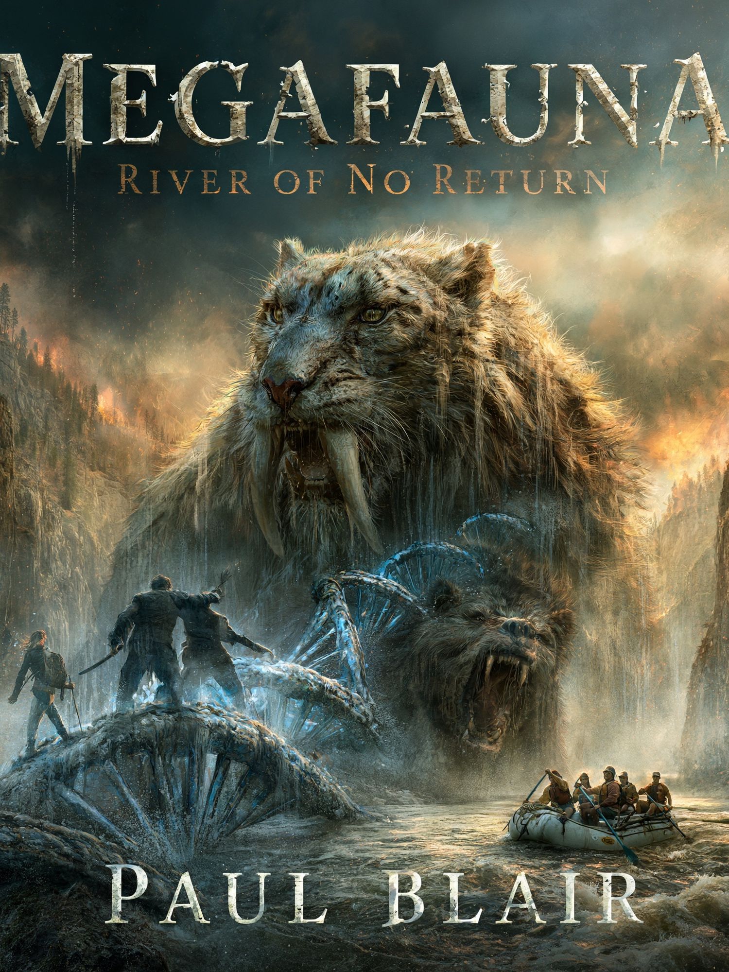 Megafauna River Fantasy Poster. poster detail