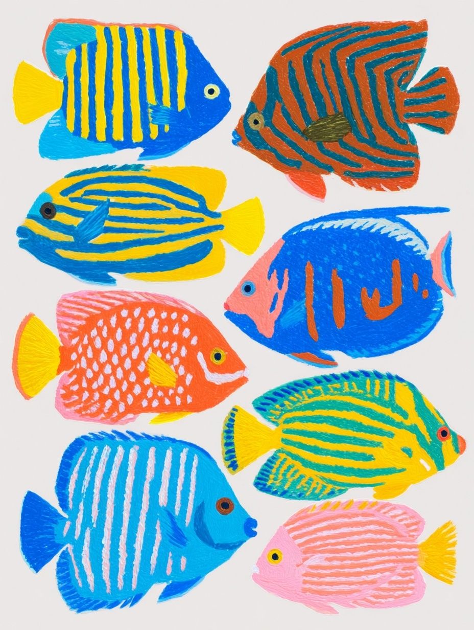 Colorful Tropical Fish Illustration Poster. poster detail