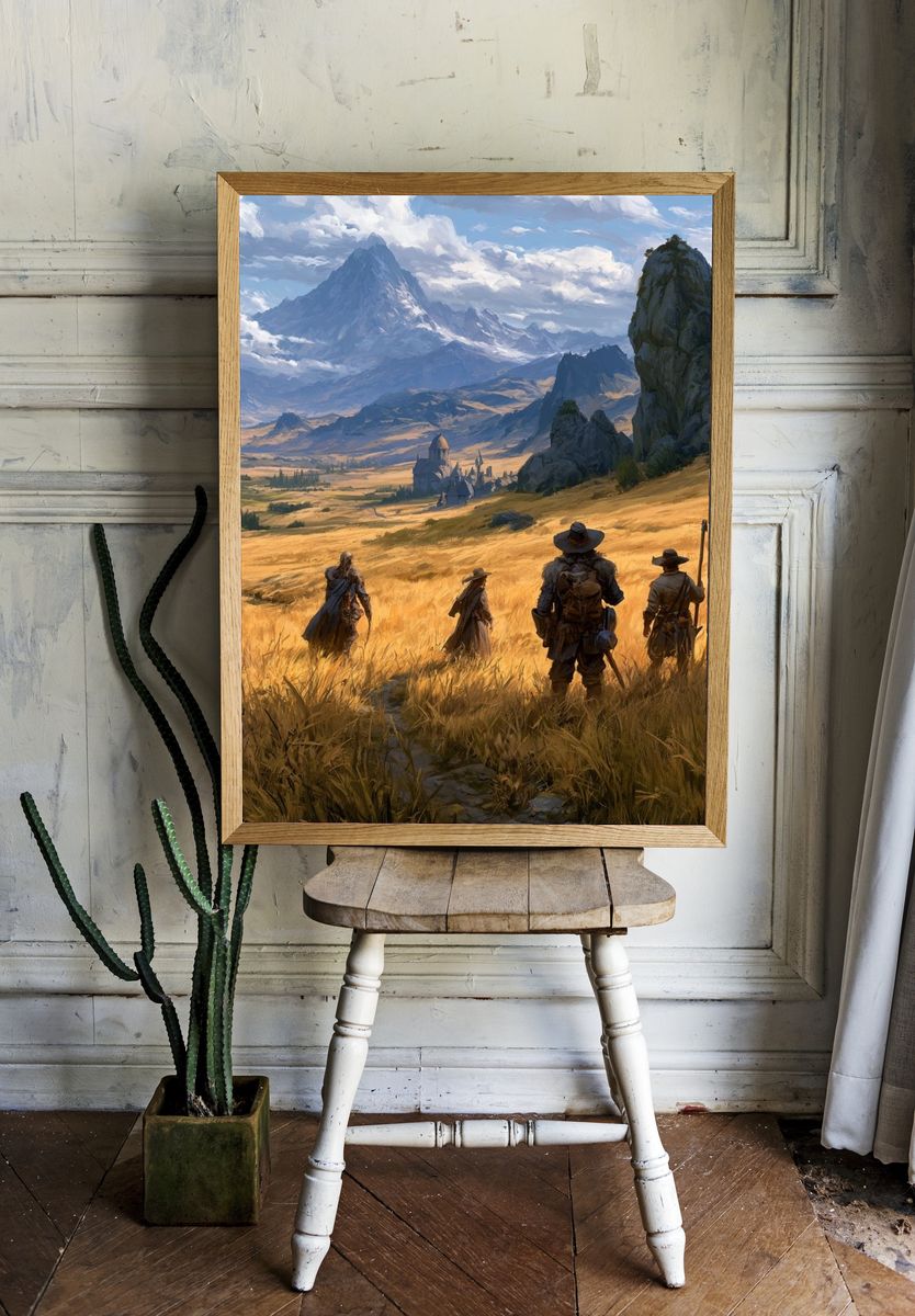 Fantasy Mountain Expedition Print. room preview