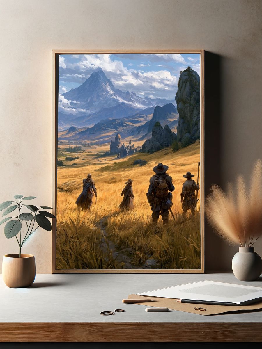 Fantasy Mountain Expedition Print. — room view 2