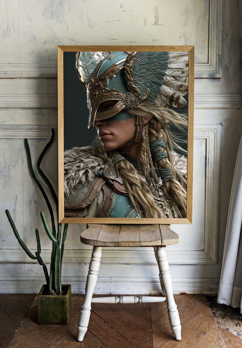 Viking Warrior Portrait Print. room preview