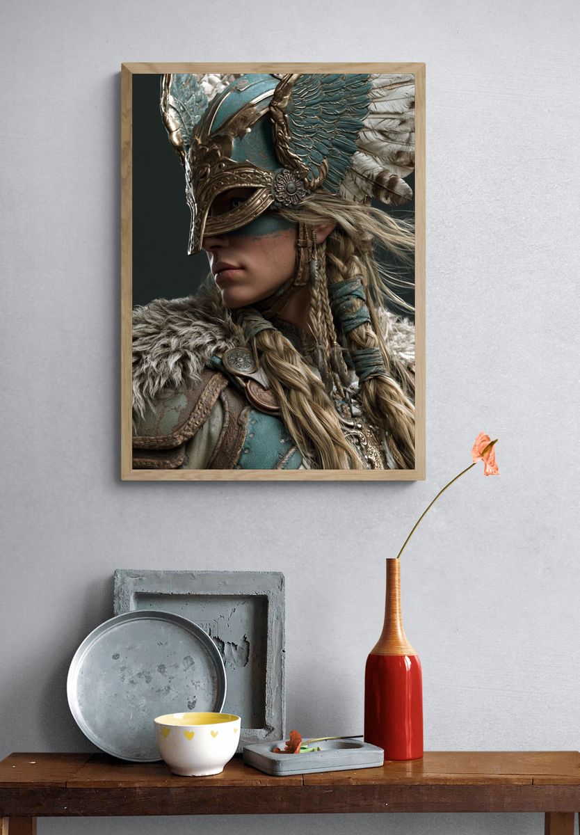 Viking Warrior Portrait Print. — room view 3