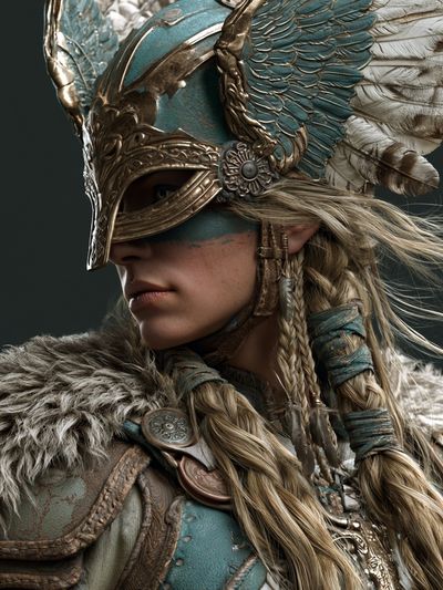 Viking Warrior Portrait Print. poster