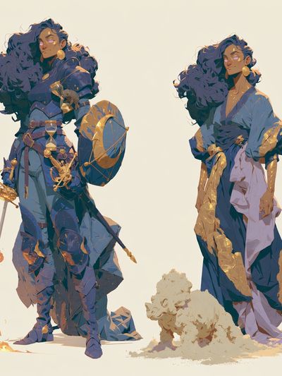 Mythic Warrior Duo Illustration Poster.