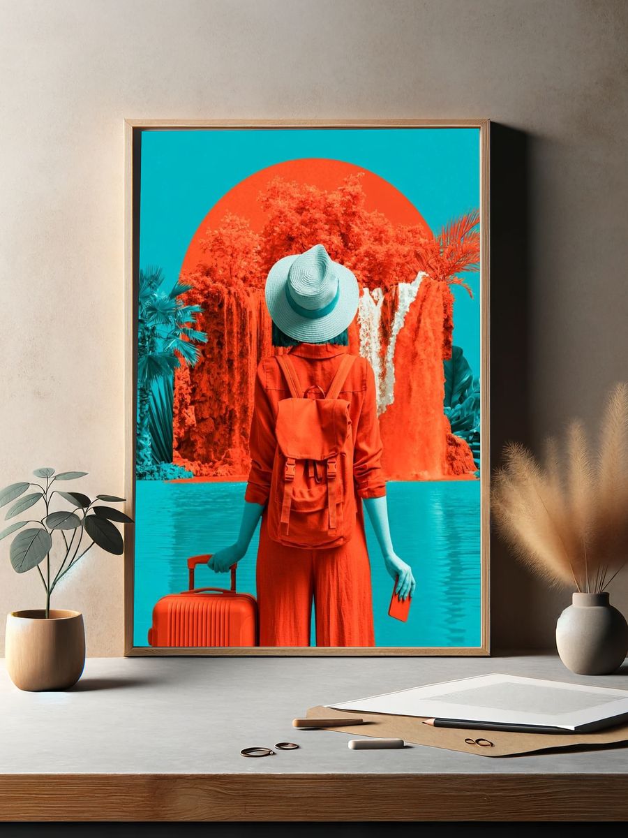 Surreal Tropical Traveler Print. — room view 2
