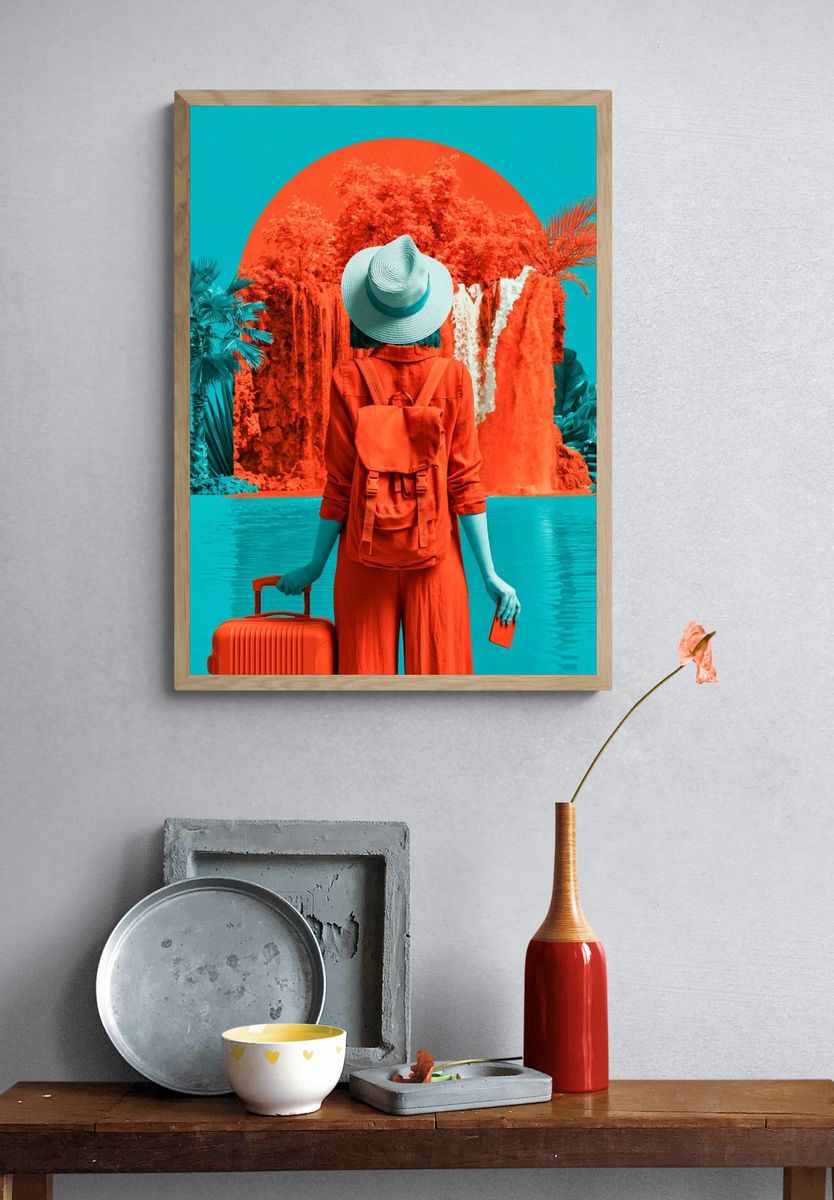 Surreal Tropical Traveler Print. — room view 3