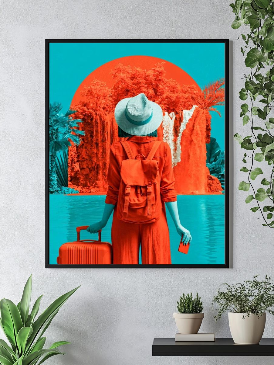 Surreal Tropical Traveler Print. — room view 4