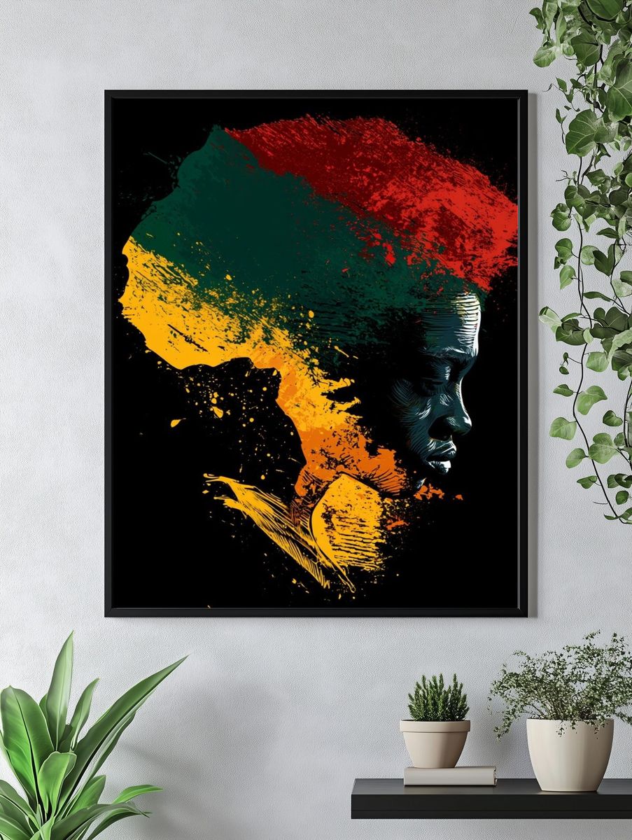 Abstract African Portrait Print. — room view 4