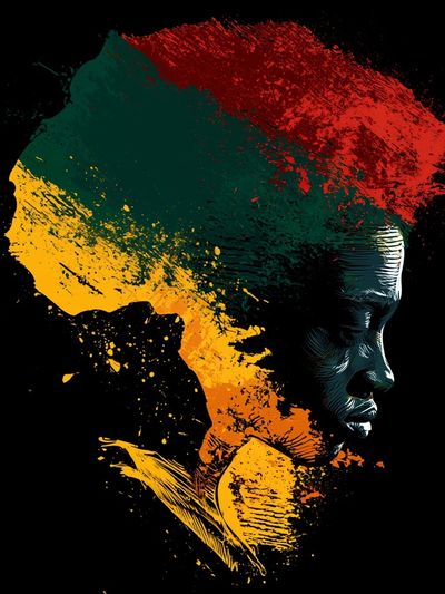 Abstract African Portrait Print.