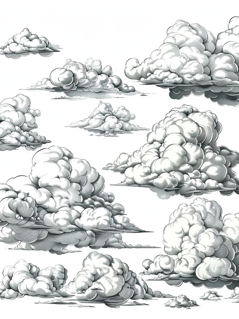 Cloud Study Illustration Print. poster — illustration art