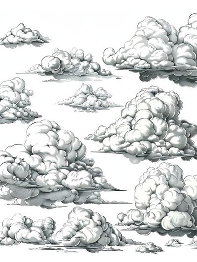 Cloud Study Illustration Print. poster