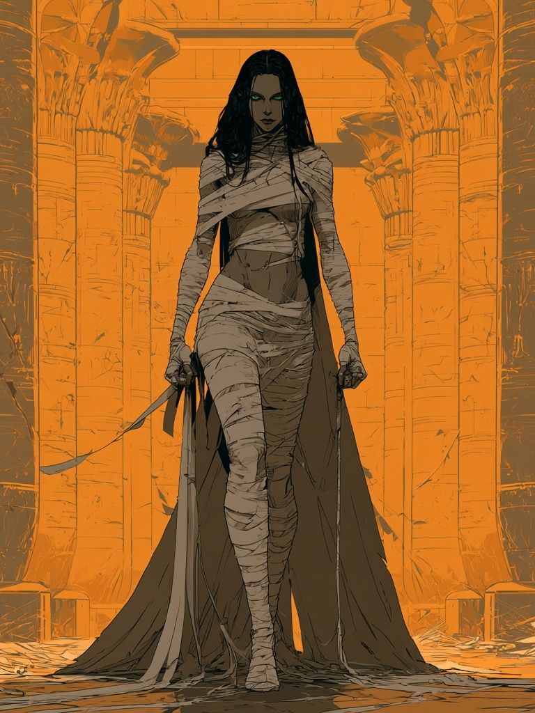 Mummy Queen Fantasy Illustration Poster. poster detail