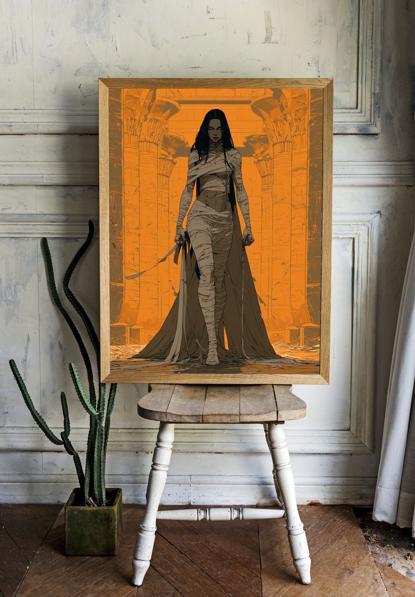 Mummy Queen Fantasy Illustration Poster. room preview