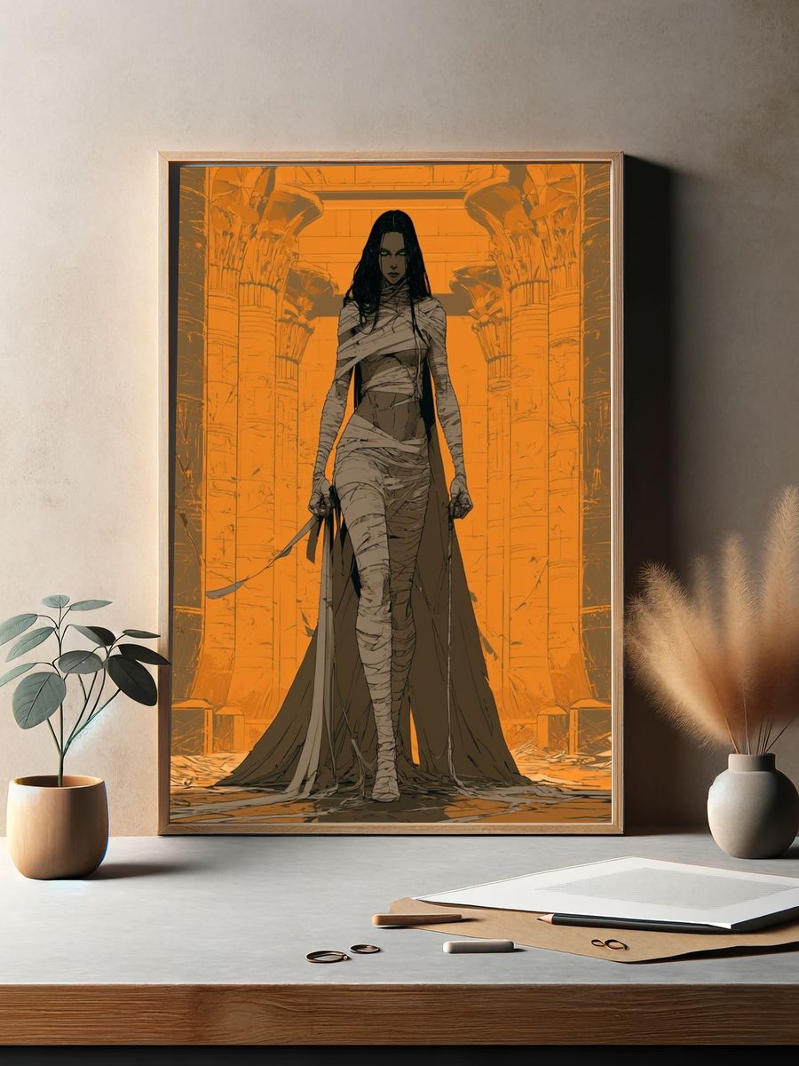 Mummy Queen Fantasy Illustration Poster. — room view 2
