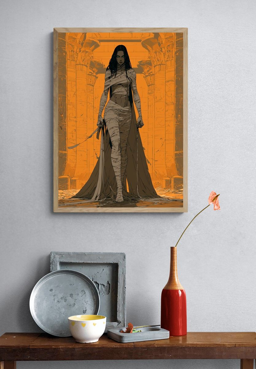 Mummy Queen Fantasy Illustration Poster. — room view 3