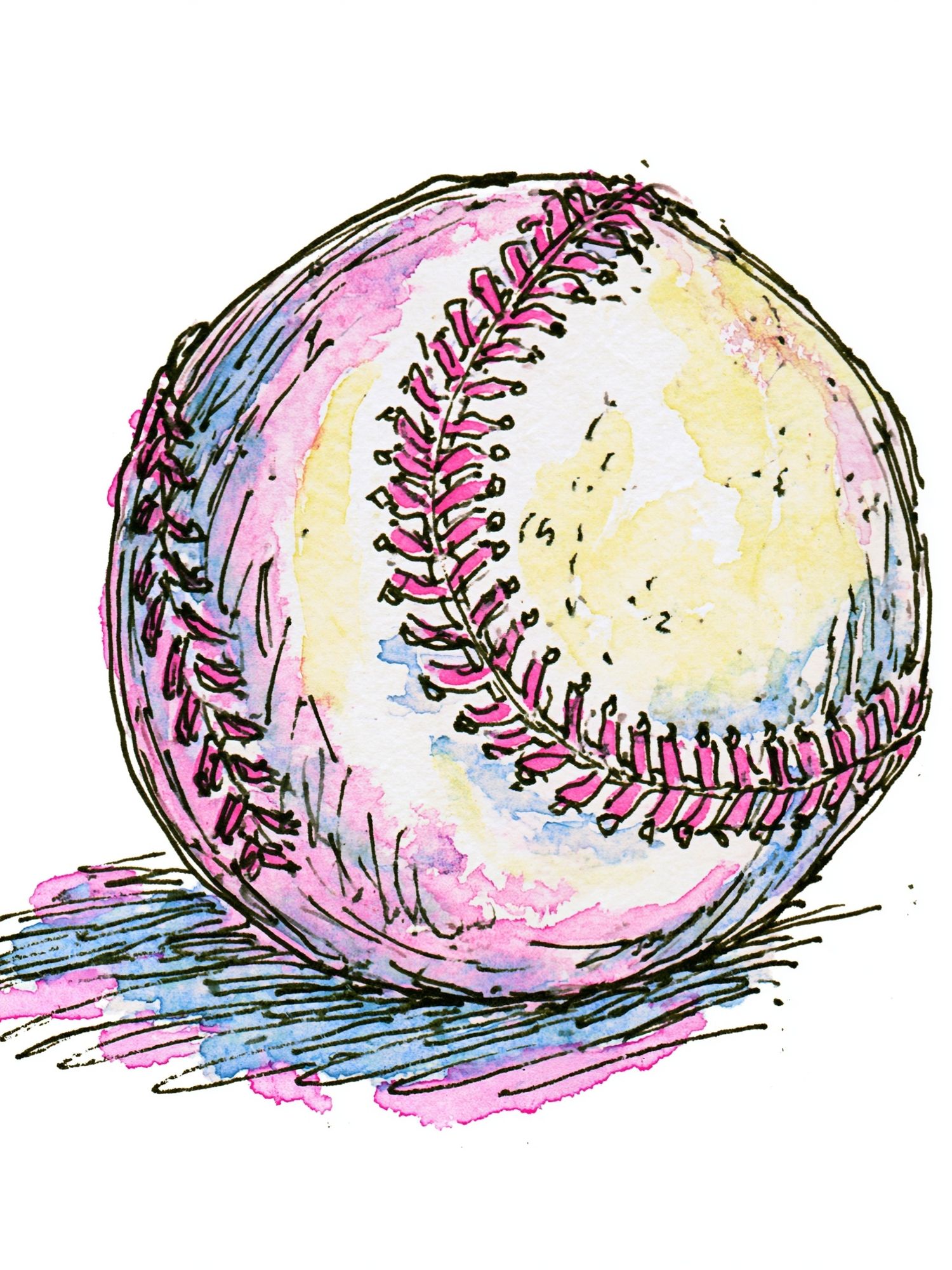 Watercolor Baseball Illustration Poster. poster — illustration art