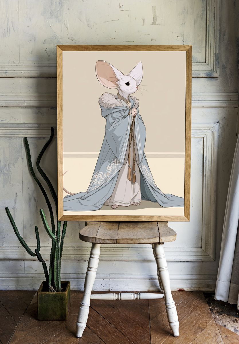 Mouse in Robes Illustration Poster. — room view 1
