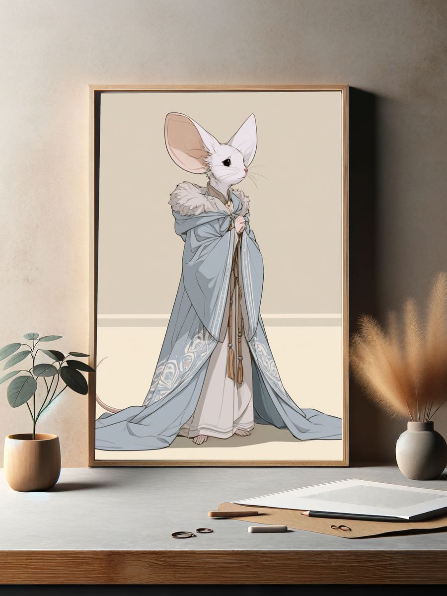 Mouse in Robes Illustration Poster. — room view 2