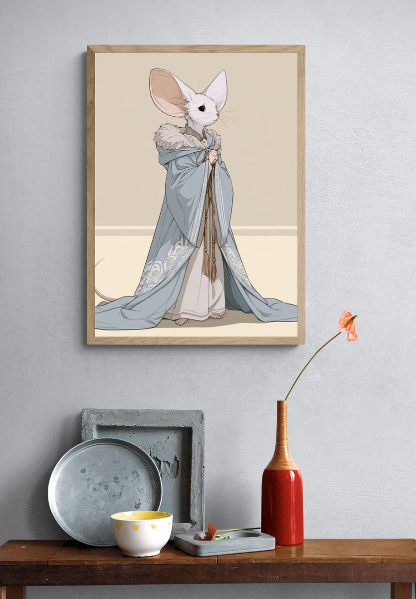 Mouse in Robes Illustration Poster. — room view 3