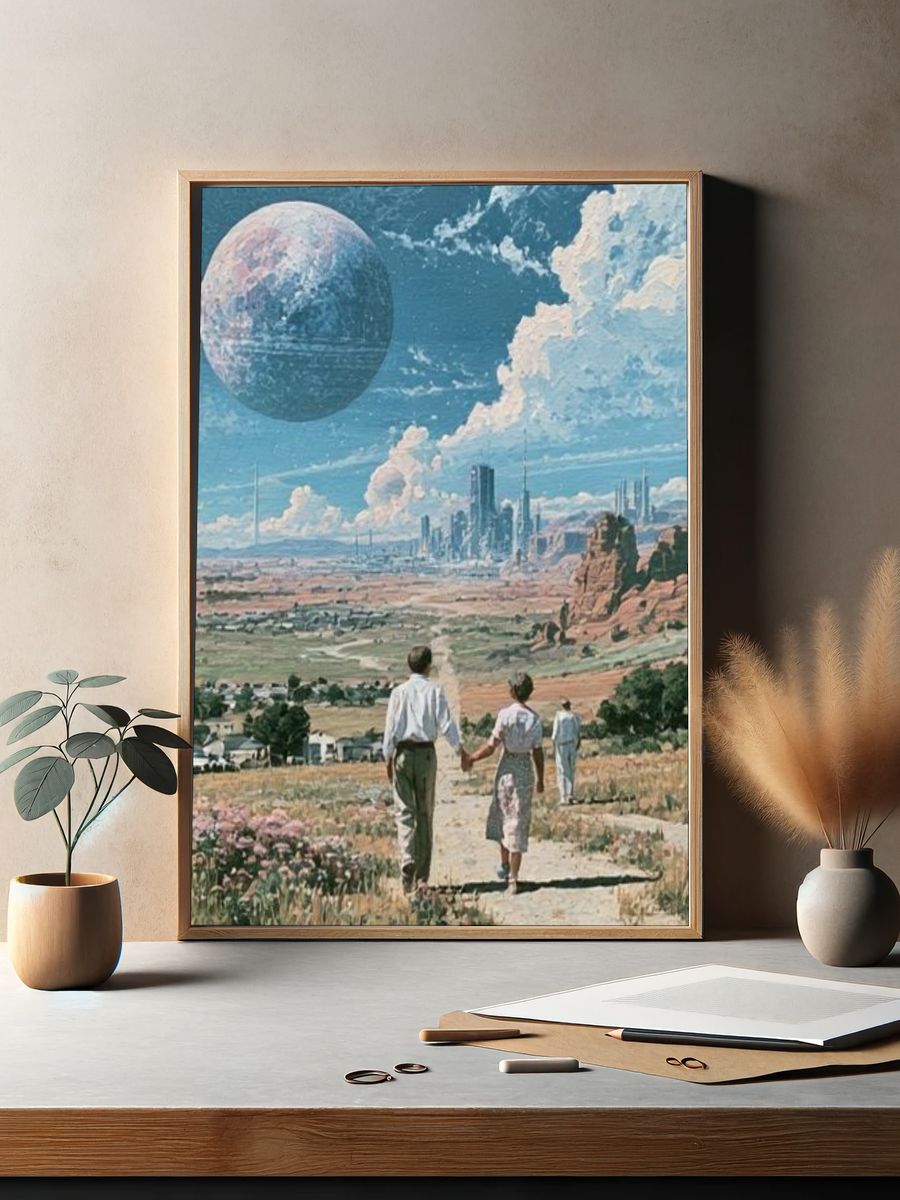 Sci-Fi Landscape Illustration Poster. — room view 2