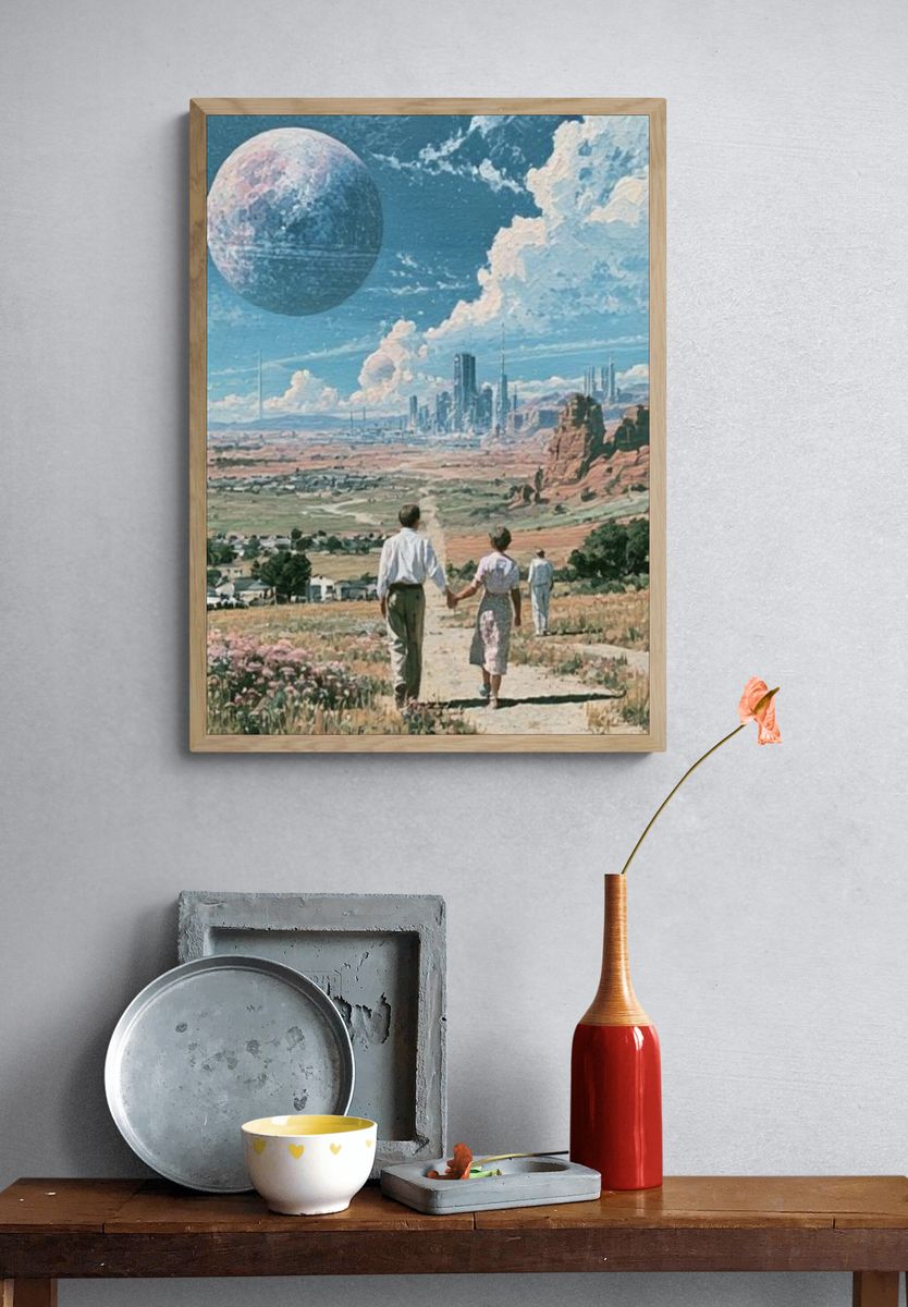 Sci-Fi Landscape Illustration Poster. — room view 3