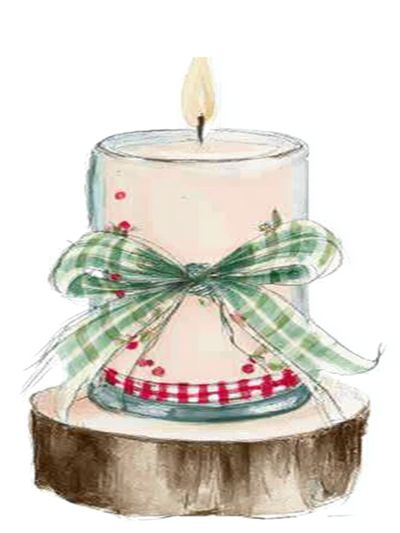 Festive Candle Illustration Poster.