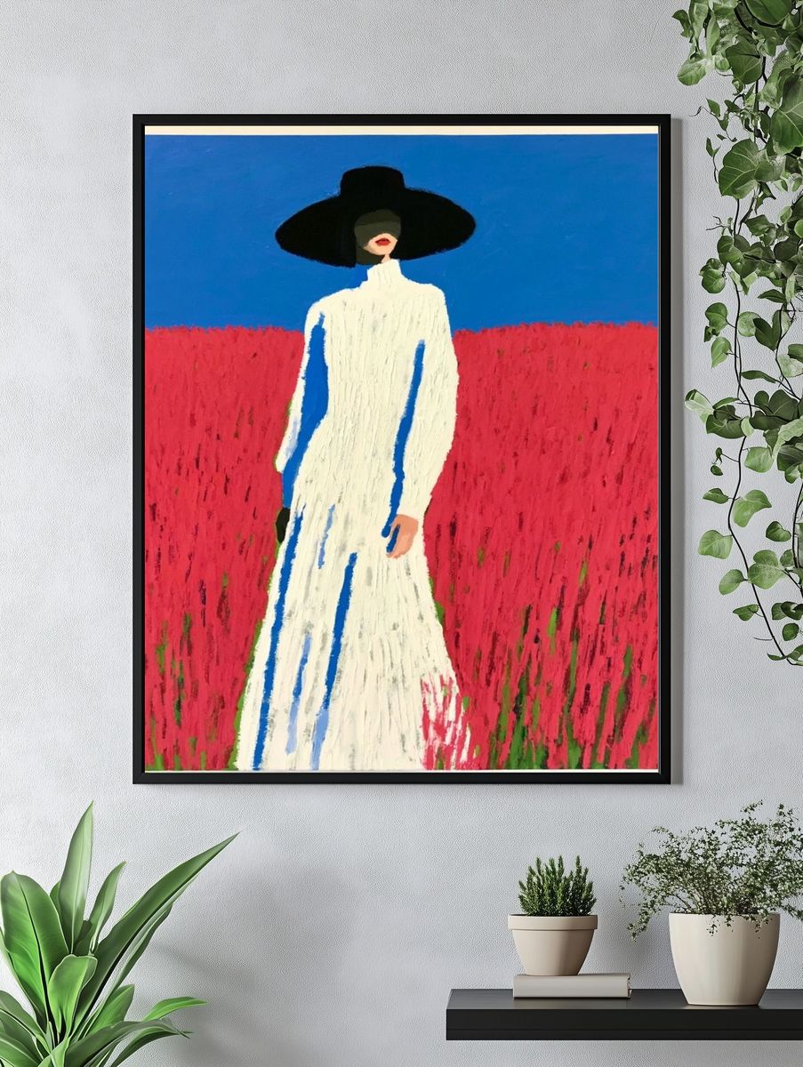 Fashion Figure in Field Illustration Poster. — room view 4
