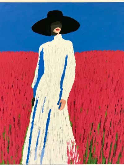 Fashion Figure in Field Illustration Poster.