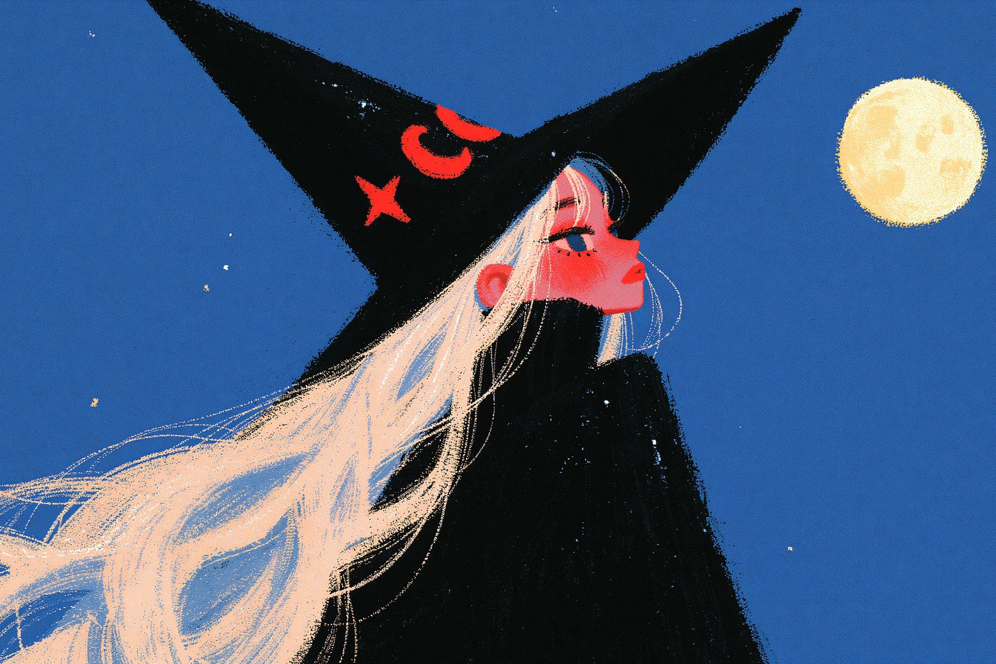 Moonlit Witch Illustration Poster. poster — illustration art