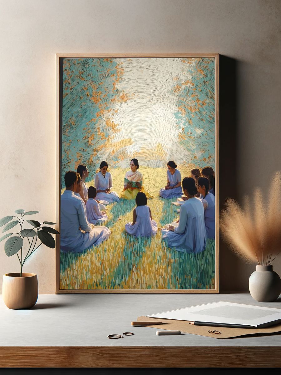 Meditation Circle Illustration Poster. — room view 2