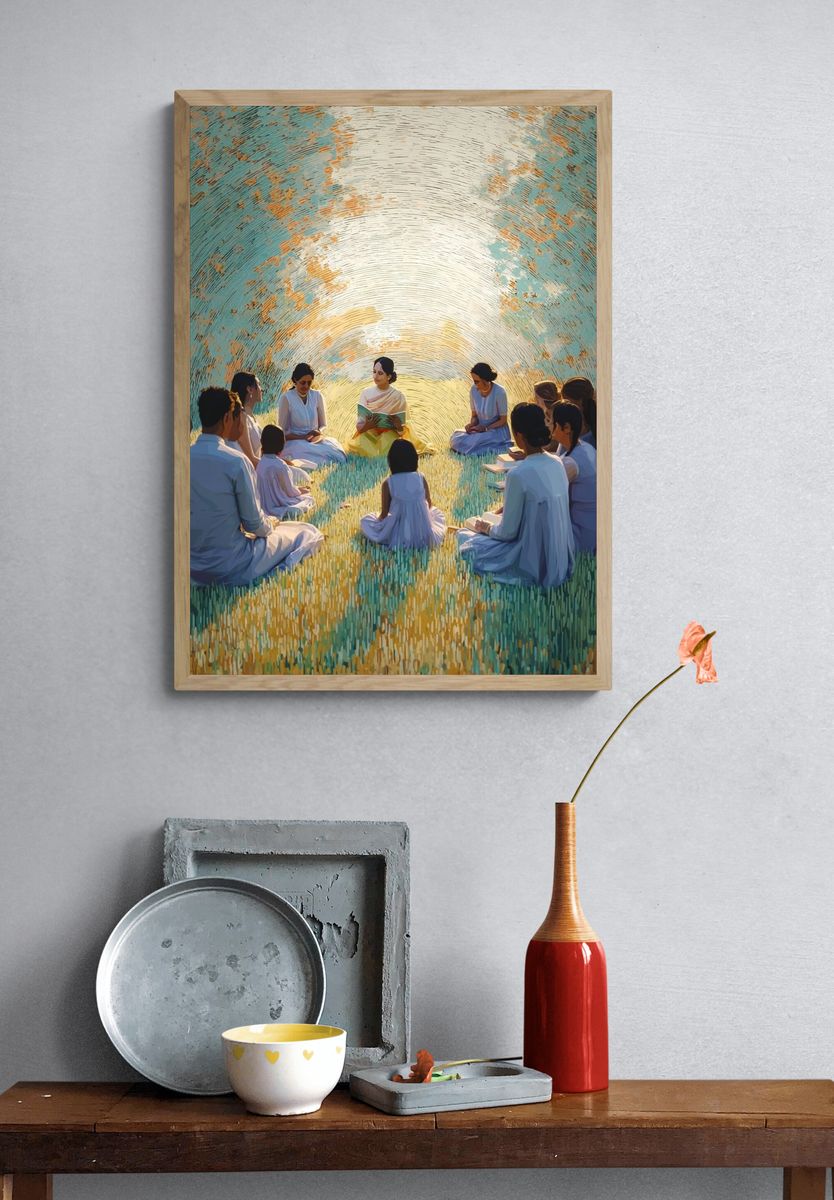 Meditation Circle Illustration Poster. — room view 3