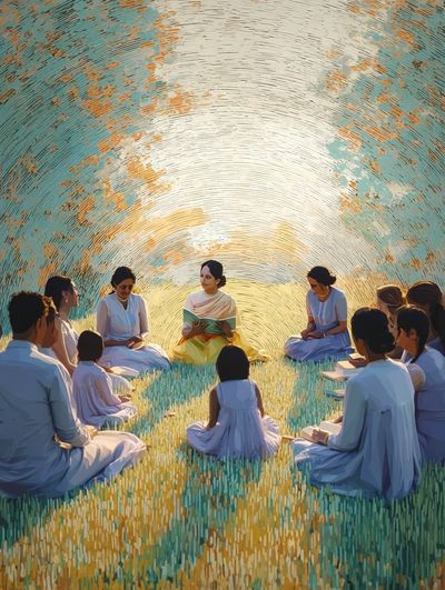 Meditation Circle Illustration Poster.