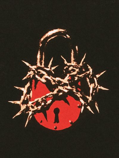 Spiked Padlock Illustration Poster. poster print