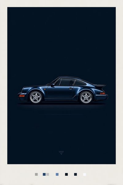 Porsche 911 Turbo Illustration Poster. poster