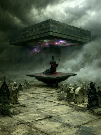 Surreal Monolith Ritual Poster.