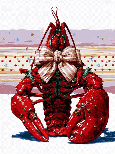 Patriotic Lobster Illustration Poster. poster