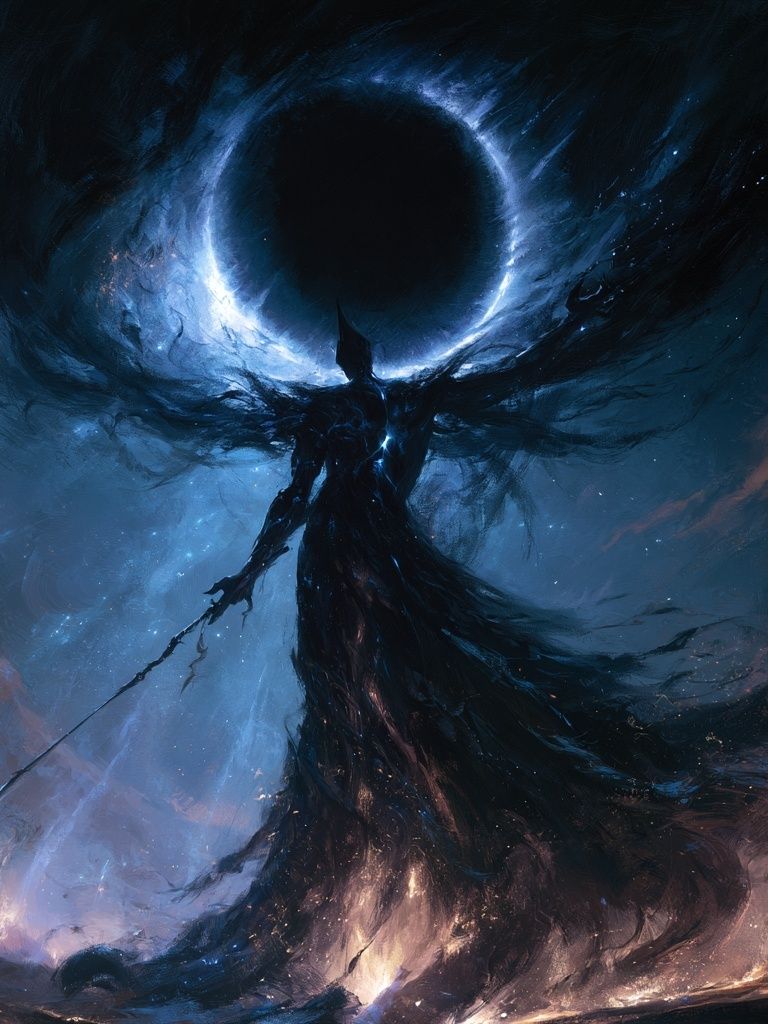 Dark Eclipse Warrior Fantasy Print. poster detail
