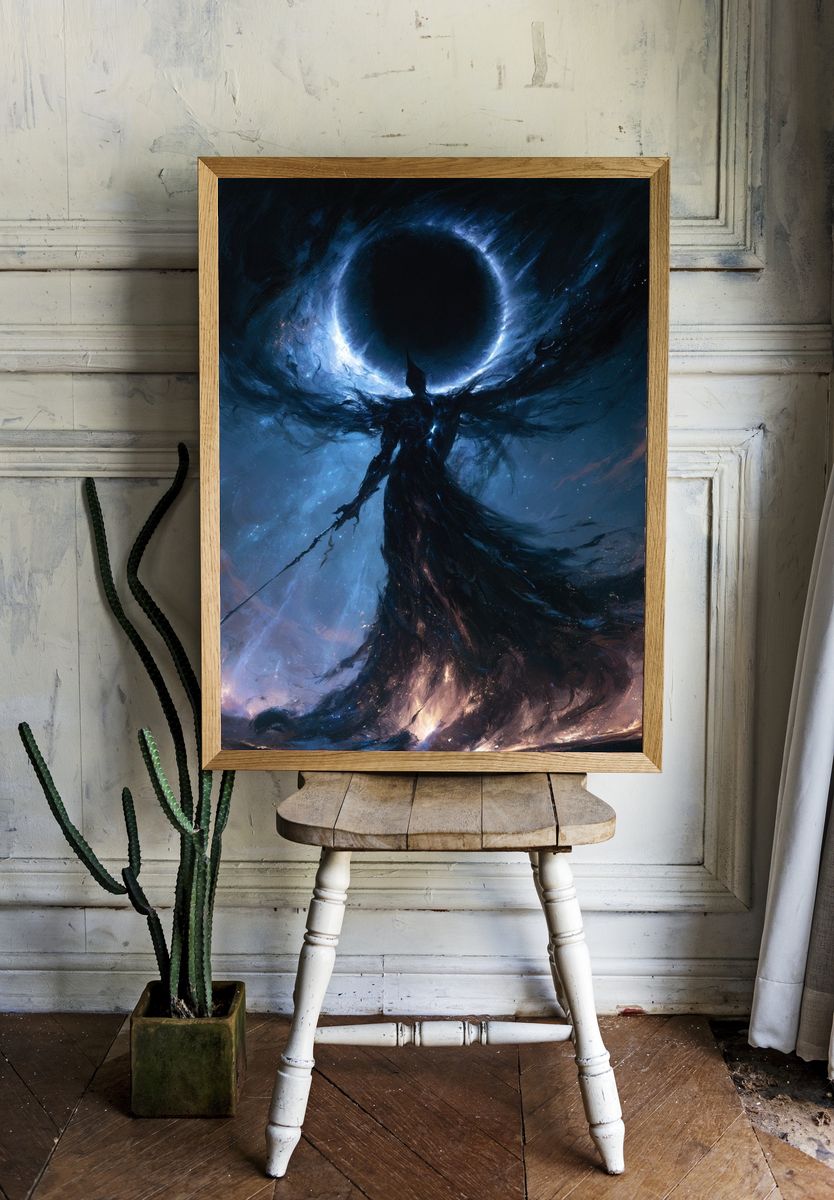 Dark Eclipse Warrior Fantasy Print. — room view 1